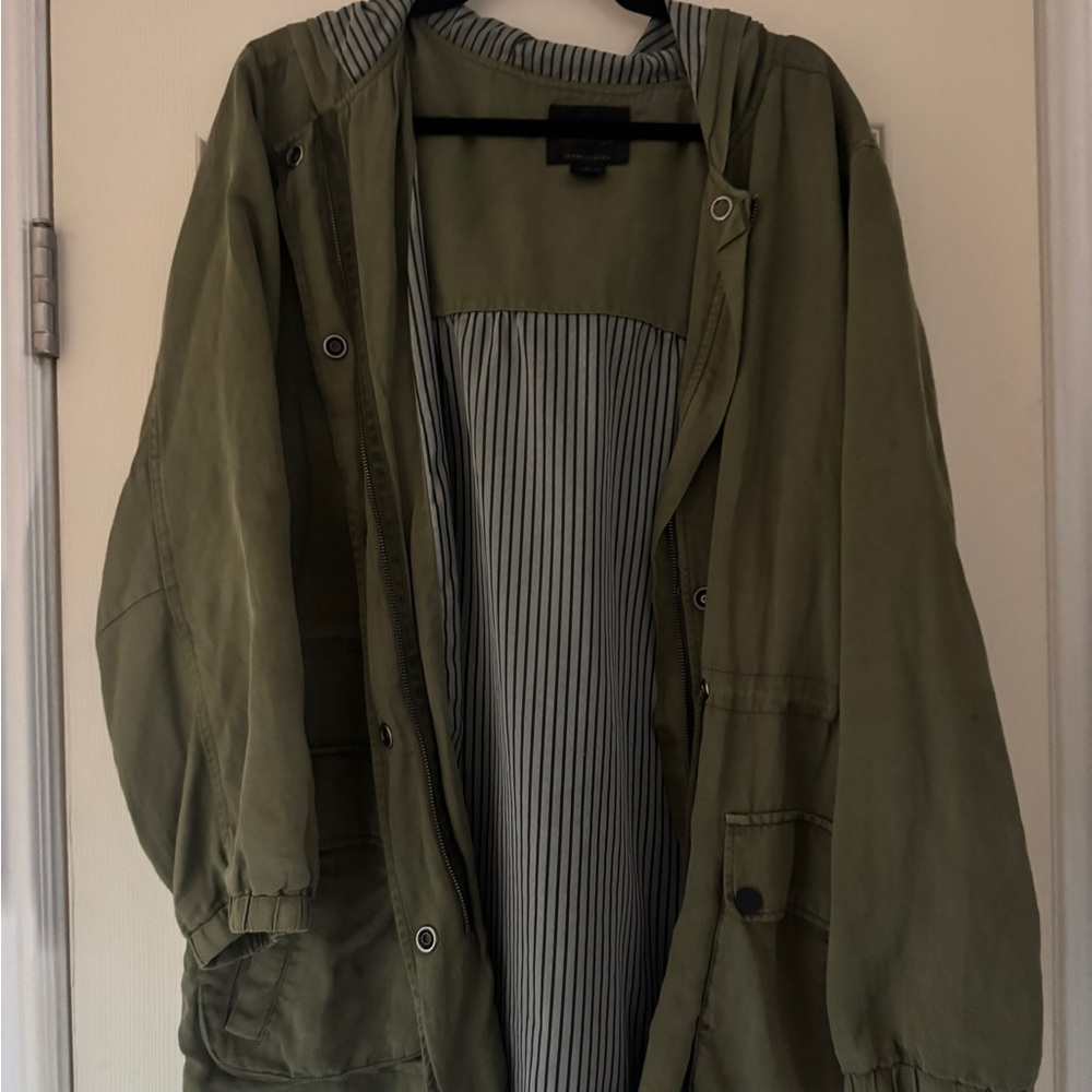 Sanctuary Anthropologie Arlette Anorak Hooded Jacket Olive Green XL